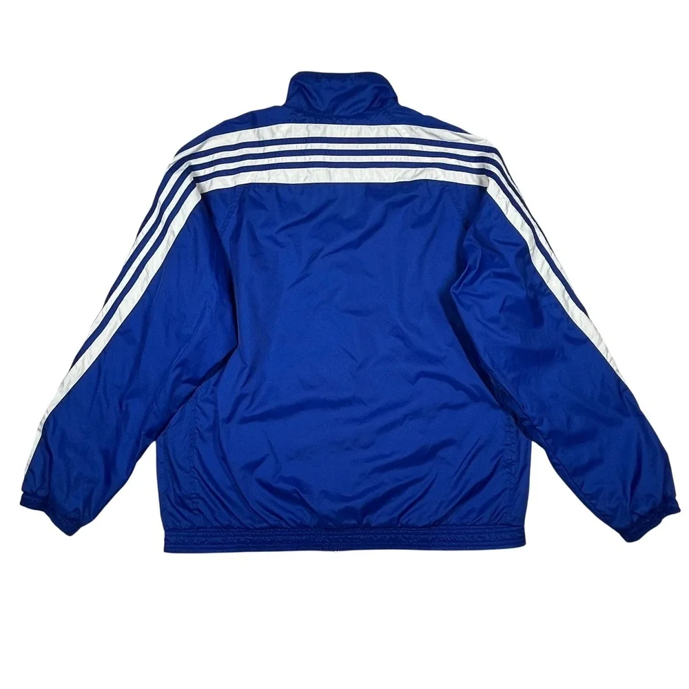 Adidas Windbreaker Jacket Mens Medium Blue 3-Stripe Mesh Lined Vintage 355915